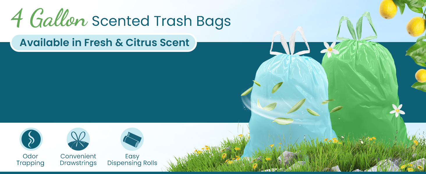 4 Gallon Scented Trash Bags