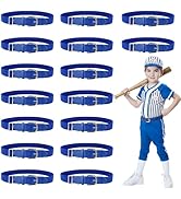 SAYAYA 16 PCS Youths Baseball Belts Softball Belts Adjustable Elastic Baseball Uniform Belt for B...