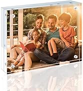 Egofine 5x7 Acrylic Frame, 20mm Thicker Frameless Clear Picture Frame, Double Sided Magnetic Pict...