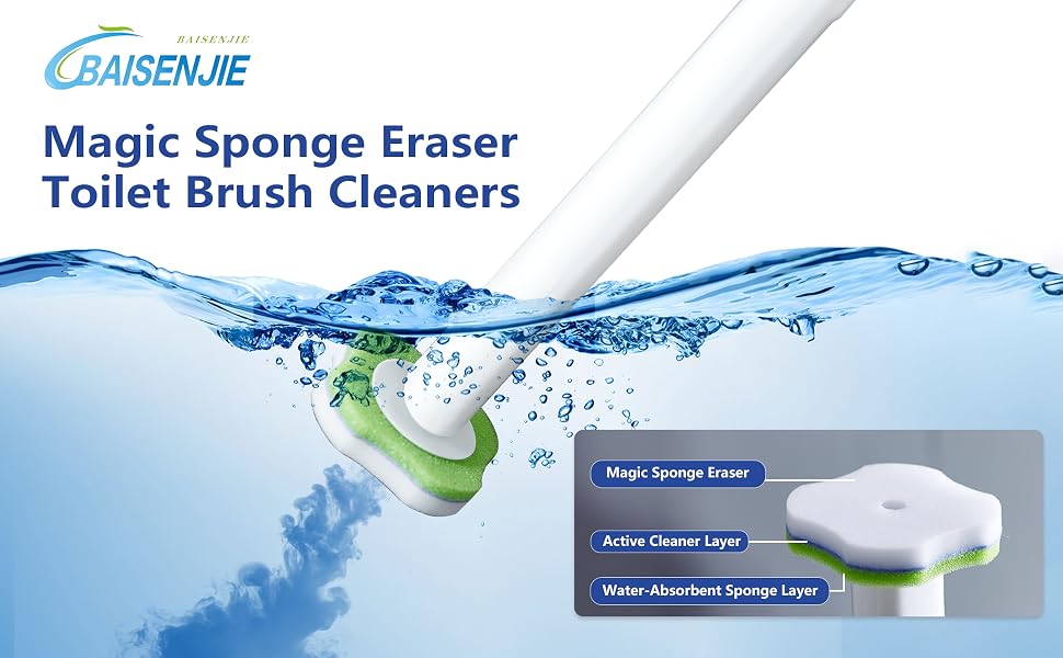 Magic Sponge Eraser Toilet Brush Cleaners
