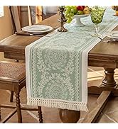 UWWGKK Table Runners 72 Inches Long Waterproof Boho Table Runner with Tassel Fringe,Table Runner ...