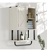 AmazerBath Bathroom Storage Cabinets, Farmhouse Medicine Cabinets with Towel Bar, Hanging Over To...