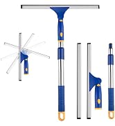 ITTAR 14 inch Rotatable Shower Squeegee for Glass Doors, Multi-Purpose Window Squeegee with Refil...