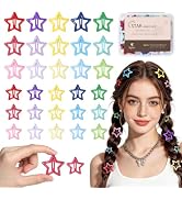 Sightor Star Hair Clips, 30pcs Metal Snap Hair Clips 1.18", 1.57" Barrettes | Colorful Star Clips...