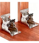 2 Pack Folding Brakcets, 0°-90°-180° Self-Lock Hinge with Screws, Heavy Duty Extension Support Br...