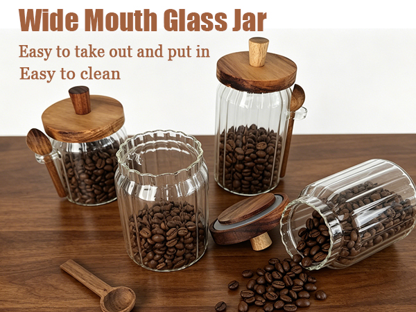 glass jars with wooden lids