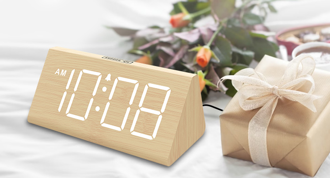 wooden alarm clock for bedroom