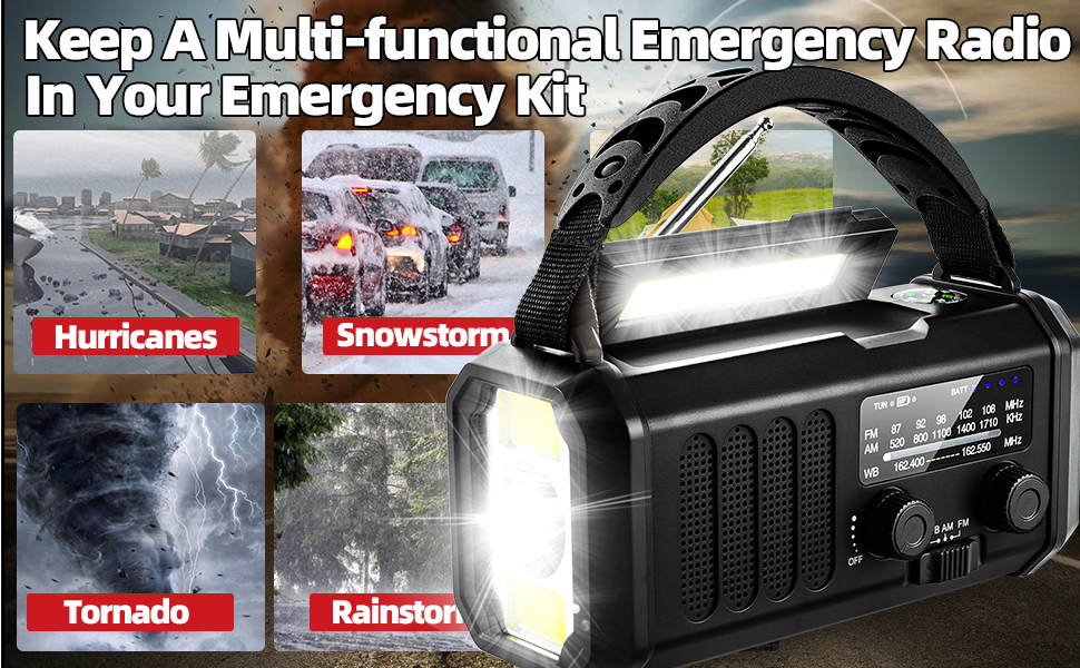 crank radio flashlight cell phone charger