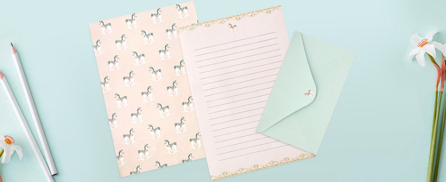 lined stationery with envelopes