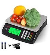 KNSWE Large Digital Kitchen Scale Black 40KG/88LB Commercial Food Weight Scale Cooking Meat Bakin...