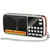 BOESPATR AM FM Radio Small Portable Multifunction Radio Dual Speaker bass, LED Flashlight, Pocket...