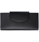 XiowDow Black Cash Wallet PU Leather Budget Purse Multiple Pockets Money Organizer for Women Budg...