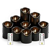 Xavnero 9 Pcs Flickering Flameless LED Pillar Candles, (D 3" x H 3" 4" 5" 6" 7") Battery Operated...
