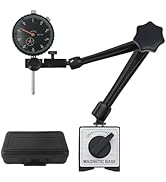 HDLNKAK Dial Indicator Gauge and Magnetic Base, 0-1"/0.001"Dial Indicator with 176lbs (80kg) Max ...