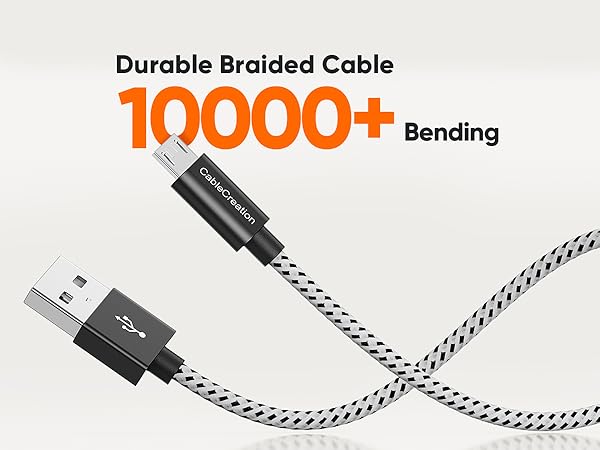Durable Micro USB Cable 10000+ Bending