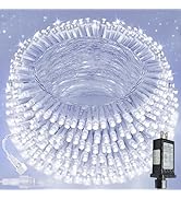 Connectable 200 LED String Lights Indoor Outdoor, 66FT Cool White Christmas Lights Waterproof, 13...