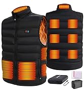 Upgraded Heated Vest for Men with 10000mAh Battery Pack, 9 Heating Zones Heated Jacket for Outdoo...