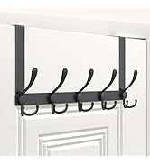 KitchLife Over The Door Hooks Hanger, for 1 3/4" Doors, 5 Tri Coat Rack Super Heavy Duty Clothes ...