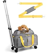 pidipiti 18x13.5x9 TSA Approved top Expandable Rolling pet Carrier for Small Dog Puppy cat up to ...