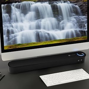 GOgroove USB Computer Speaker Mini Sound Bar SonaVERSE UBR Wired Desktop Speaker PC Soundbar