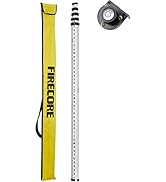 Firecore 16-Foot Aluminum Grade Rod - 10ths, 5 Sections Telescopic with Bubble Level-FLR500B