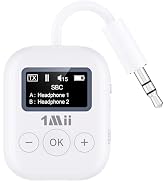 1Mii Bluetooth 5.3 Transmitter w/Screen for TV to 2 Headphones, aptX AD/LL/HD Hi-Fi Audio, 25H Pl...