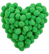 150 Pieces Pom Poms, 1 Inch Green Craft Pom Poms, Easter Decorations Fuzzy Pompom Puff Balls, Sma...