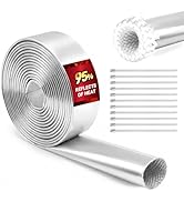 3/4" x 72" Automotive Heat Shield Sleeve, Aluminum Heat Shield Wrap for Wiring, Hoses, Pipes & Ex...