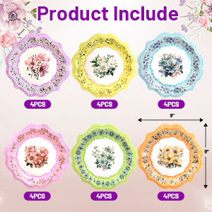 Floral Paper Plates