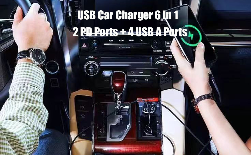 6 in 1 usb c car charger