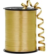 OMISELIO Gold Ribbon - 500 Yard Crimped Curly Gold Ribbon for Gift Wrapping, Balloons, Parties