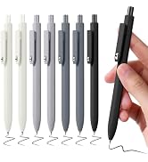 Piochoo Black Gel Pens, 8Pcs Fine Point Black Ink Smooth Writing Pens for Journaling, Nurse Aesth...