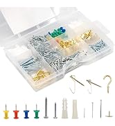 521 Pcs Picture Hanging Kit Including Drywall Anchors and Screws, Wire Hanging Nails and Screws A...
