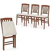Giantex Folding Dining Chairs Set of 4, Modern Kitchen Chair w/Padded Seat & Slatted Backrest, Ru...