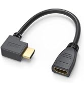 DIOOEER 8K HDMI 2.1 Extension Cable 90 Degree Right Angle Short 0.5FT | 48Gbps High Speed HDMI Ex...
