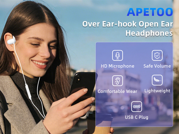 usb c open-ear headphones