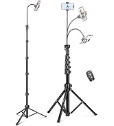 Nineigh Phone Tripod, 85" Tripod for Cell Phone iPhone with Gooseneck, Aluminum Tripods Stand for...