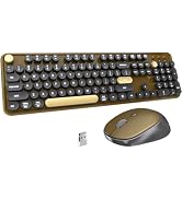 FCPLU Keyboard and Mouse Wireless (Black Coffee) | Full-Sized Office Keyboard with Typewriter Fle...