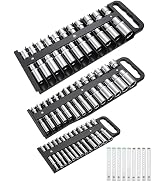 ALOANES Portable Magnetic Socket Organizer Tray Set, 3PC Heavy Duty Magnetic Socket Holder for So...