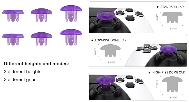 eXtremeRate Replacement Swappable Thumbsticks for PS5 Edge Controller Analog Stick Joystick Caps