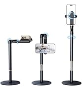 nediea Retractable Phone Stand for Desk,10.2-24.4in Height Adjustable Rotating Phone Holder for R...