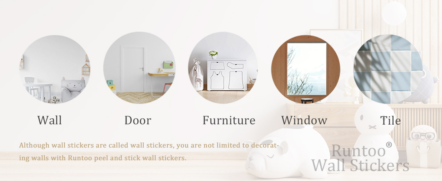 It can be stuck to walls, furniture, doors, tiles, mirrors and windows, any flat surface.