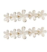 2Pcs Golden Flower Opal Hair Clips Gold Sparkly Wedding Barrettes Fancy Hair Pins Valentines Wedd...