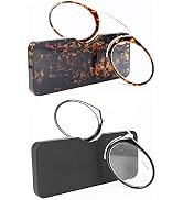 REAVEE 2 Pack Nose Pinching Armless Reading Glasses for Men Women No Temple Slim pocket Readers U...
