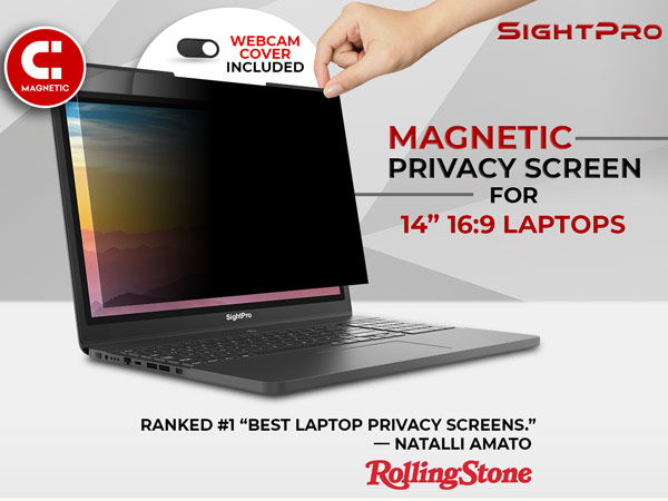 magnetic premium privacy screen for 14 inch 16:9 aspect ratio laptops