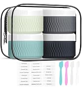 Travel Containers for Toiletries, Silicone Cream Jars BPA Free, TSA Approved 2oz Travel Size Cont...
