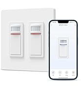 Milfra smart motion sensor light switch 2gang Single-Pole 4 way,3Way motion sensor light switch 2...