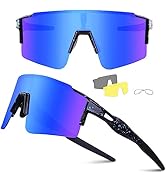Ukoly Cycling Sunglasses for Men Women with 3 Interchangeable Lenses, Polarized Sports Sunglasses...