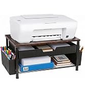 Gugsey Printer Stand for Desk, Desk Organizer with Storage, Desktop Printer Table for Home Office...
