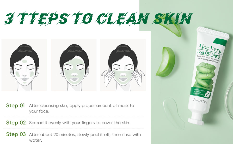 aloe vera peel off jelly face mask exfoliate hydro moisturize refresh pore cleanse oil control sooth